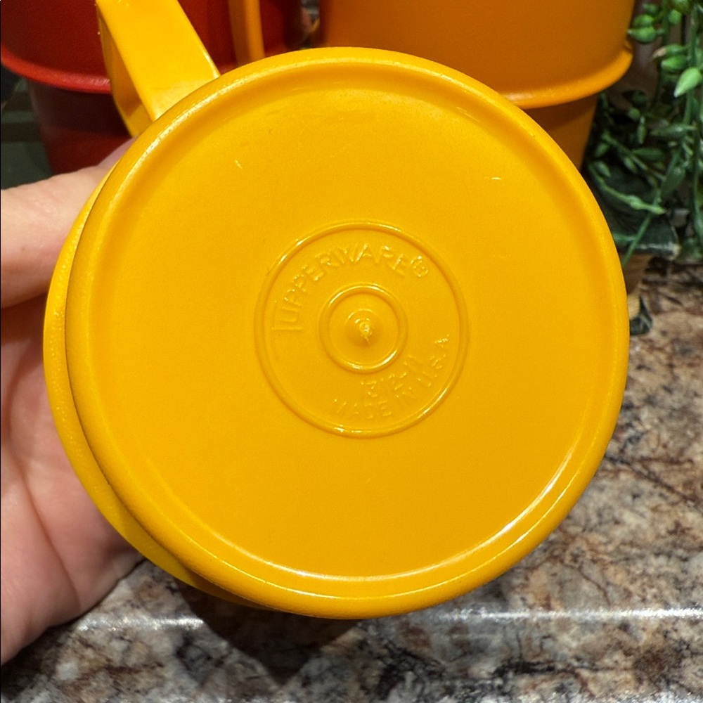 Tupperware Stackable Mugs Set - Red, Orange, Yellow - Picture 5 of 7